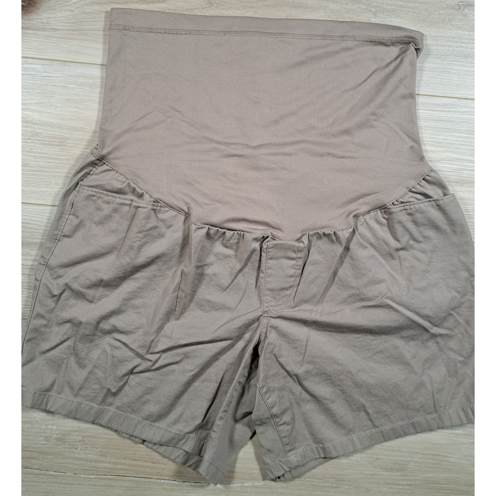 Liz Lange Maternity for Target Taupe Brown Full Panel Shorts Size Large L/G